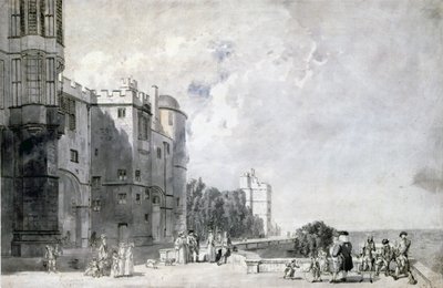 Windsor Castle: Terrace looking westward by Paul Sandby